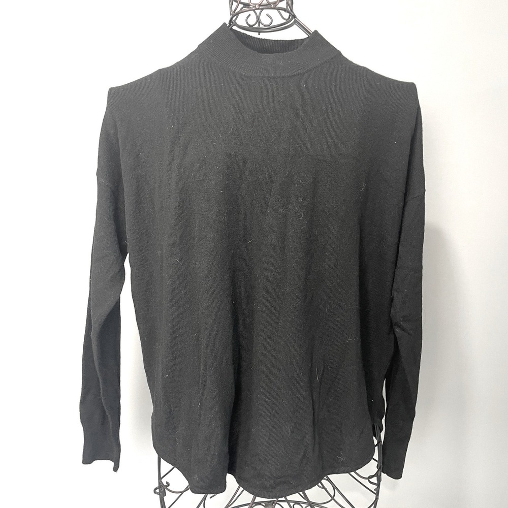 Madewell Womens Black Merino Wool Alpaca Mockneck Sweater Pullover Size‎ Medium